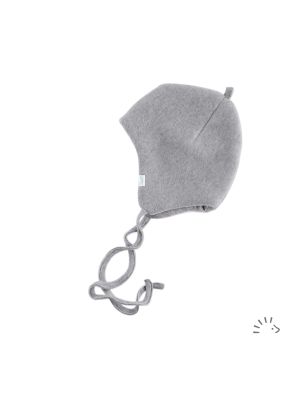 Fleece Mütze mit Bindeband aus Baumwolle