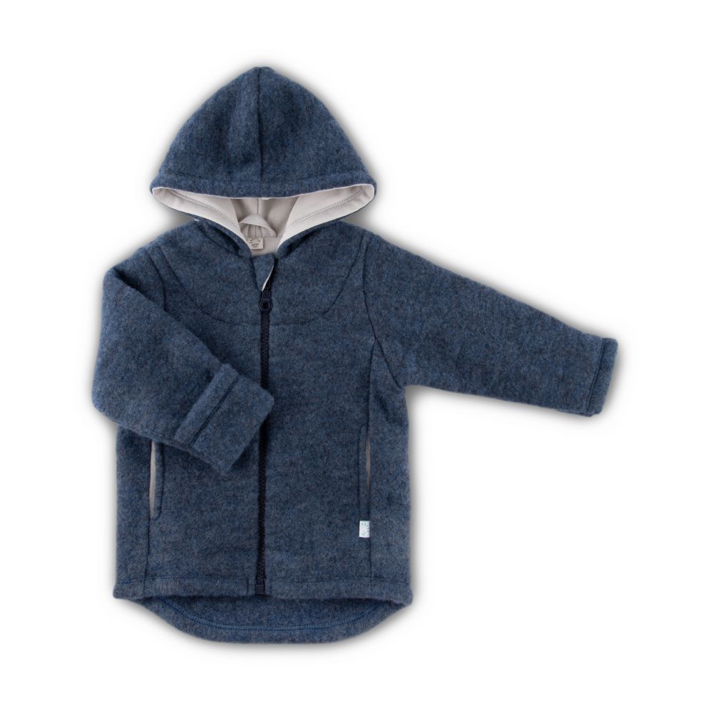 Baby and children jacket organic wool fleece popolini